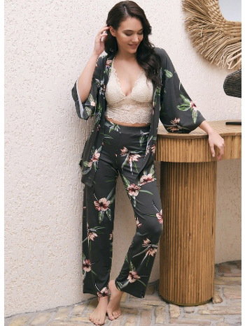 Sabahlık, Bralet ve Pantolon Takım Anıl 5672